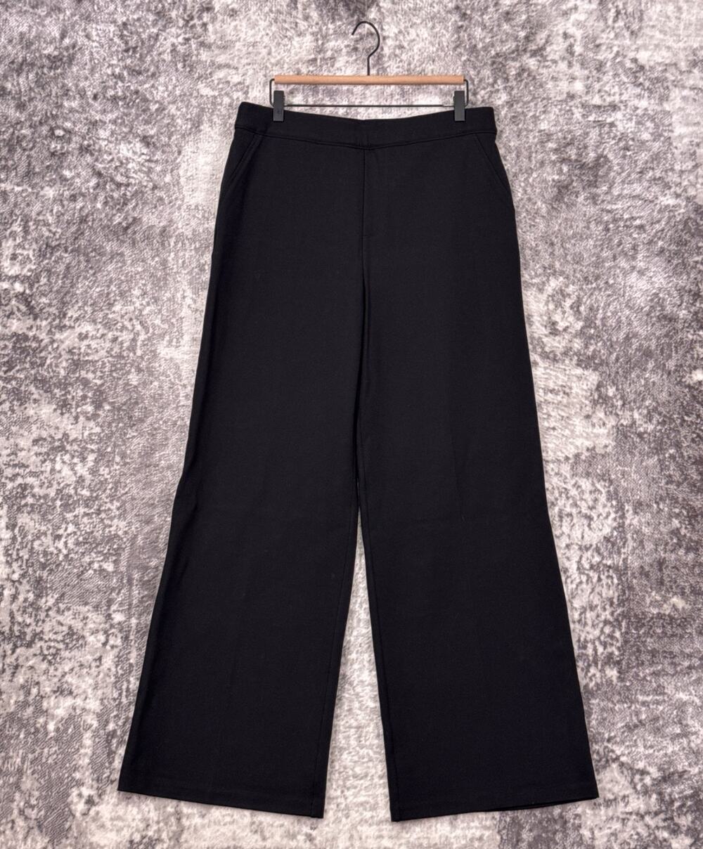 SPANX Supersmooth PerfectFit Wide Leg Ponte Pants XL Womens Black